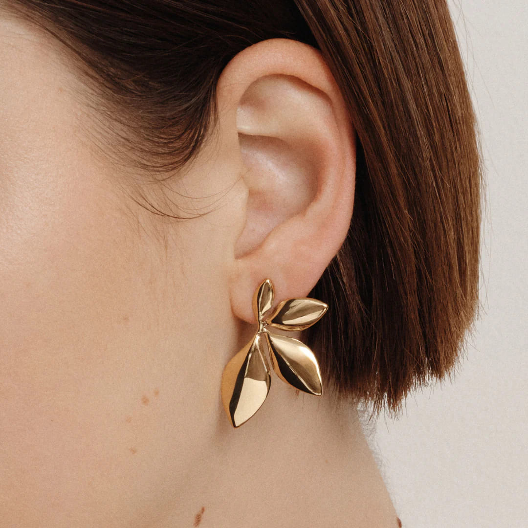 Gold Plated Stainless Steel Earrings – Classic Solid Color