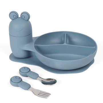 Snail-Shaped Baby Silicone Plate – Suction Base, BPA-Free, Compartmentalized